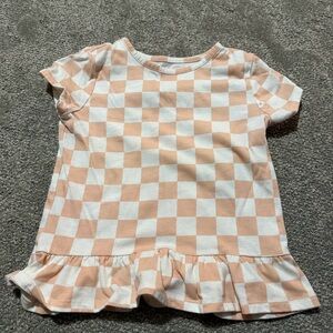 Garanimals 4T short sleeve shirt with flared bottom orange and white checkered
